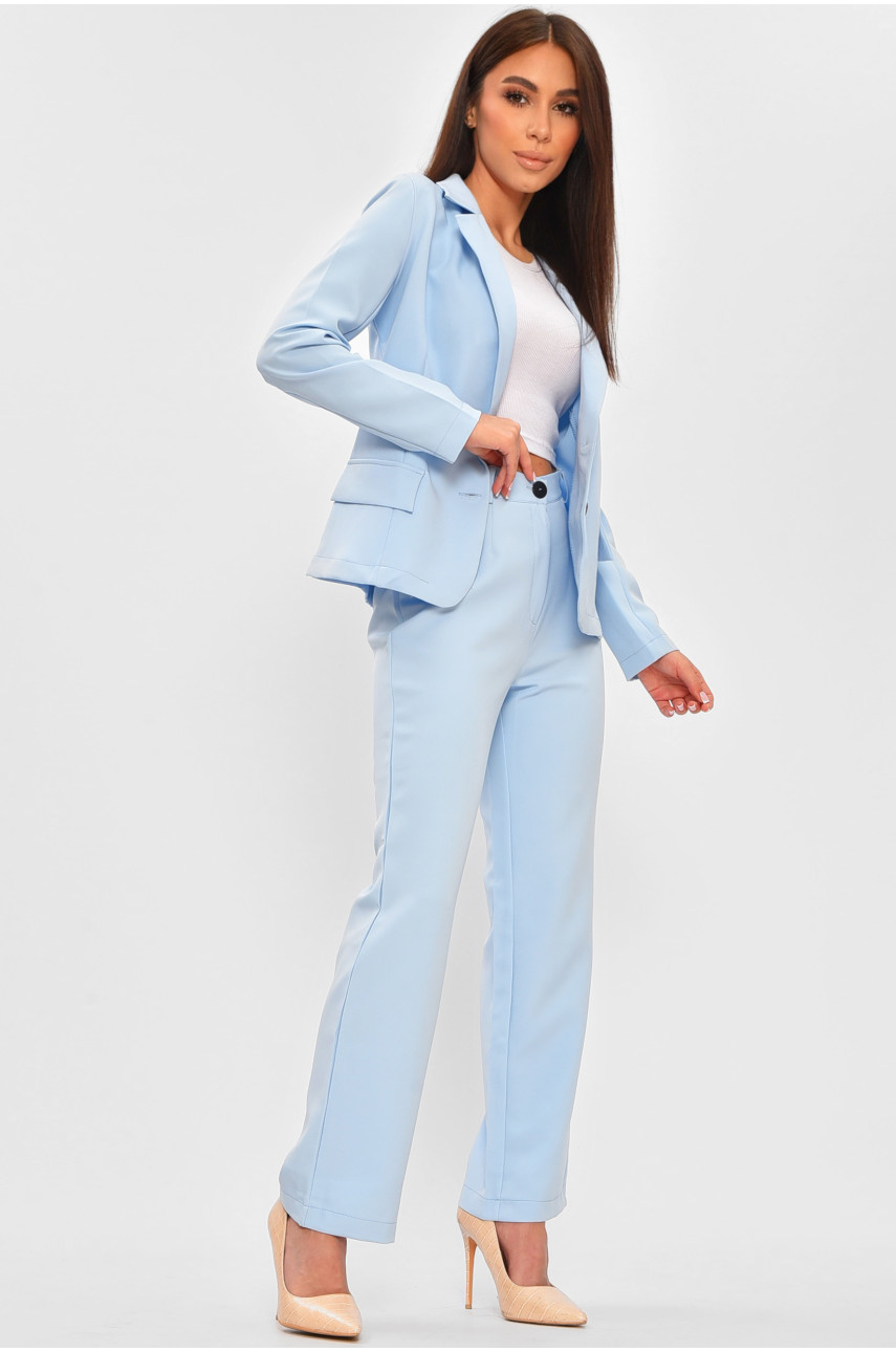 Костюм женский однотонный светло-голубого цвета 990 207262