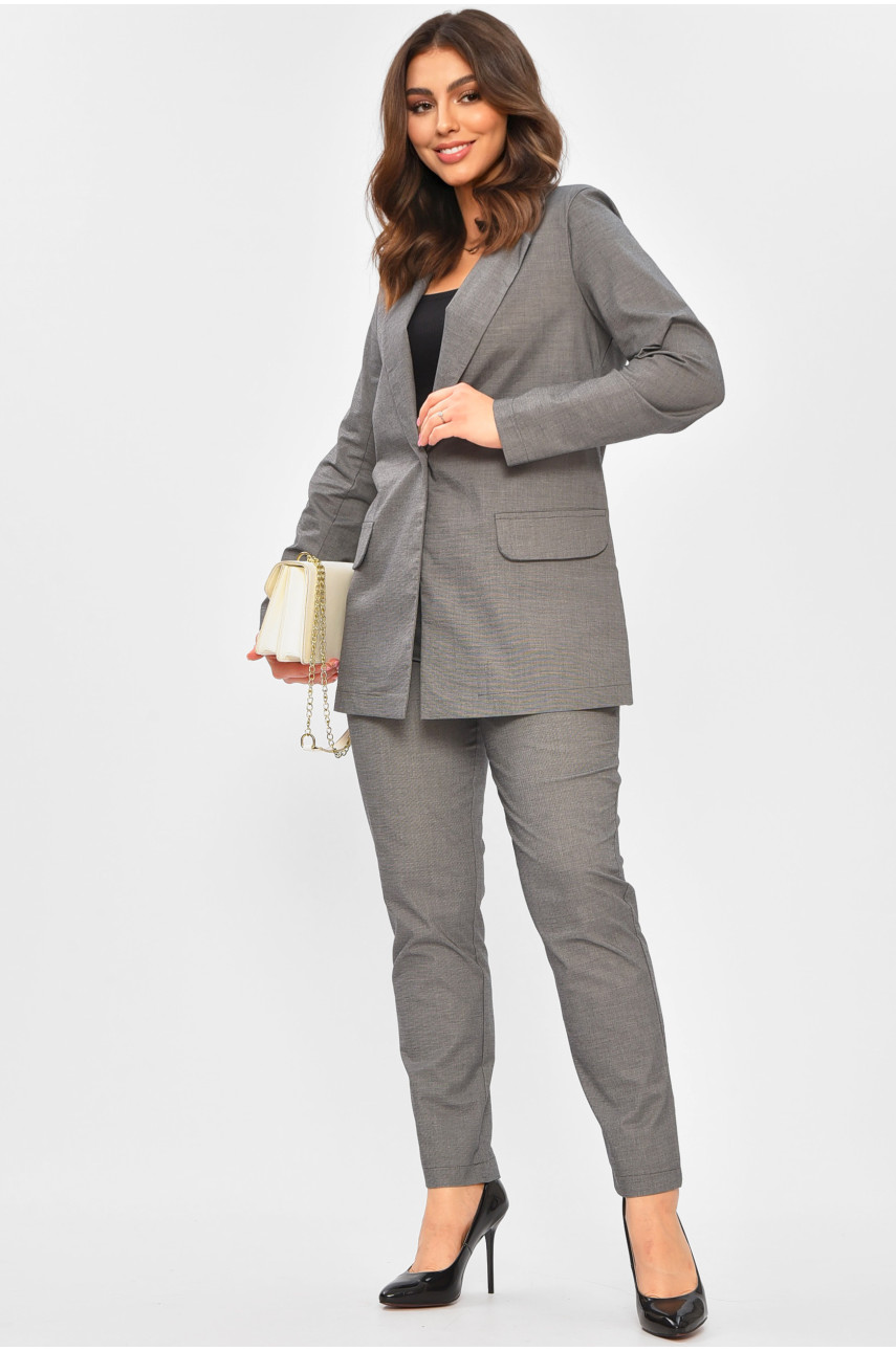 Костюм женский однотонный серого цвета 192 207264