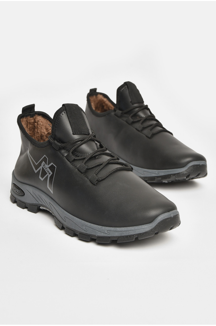 Кроссовки мужские с искуственным мехом черного цвета F305 207267