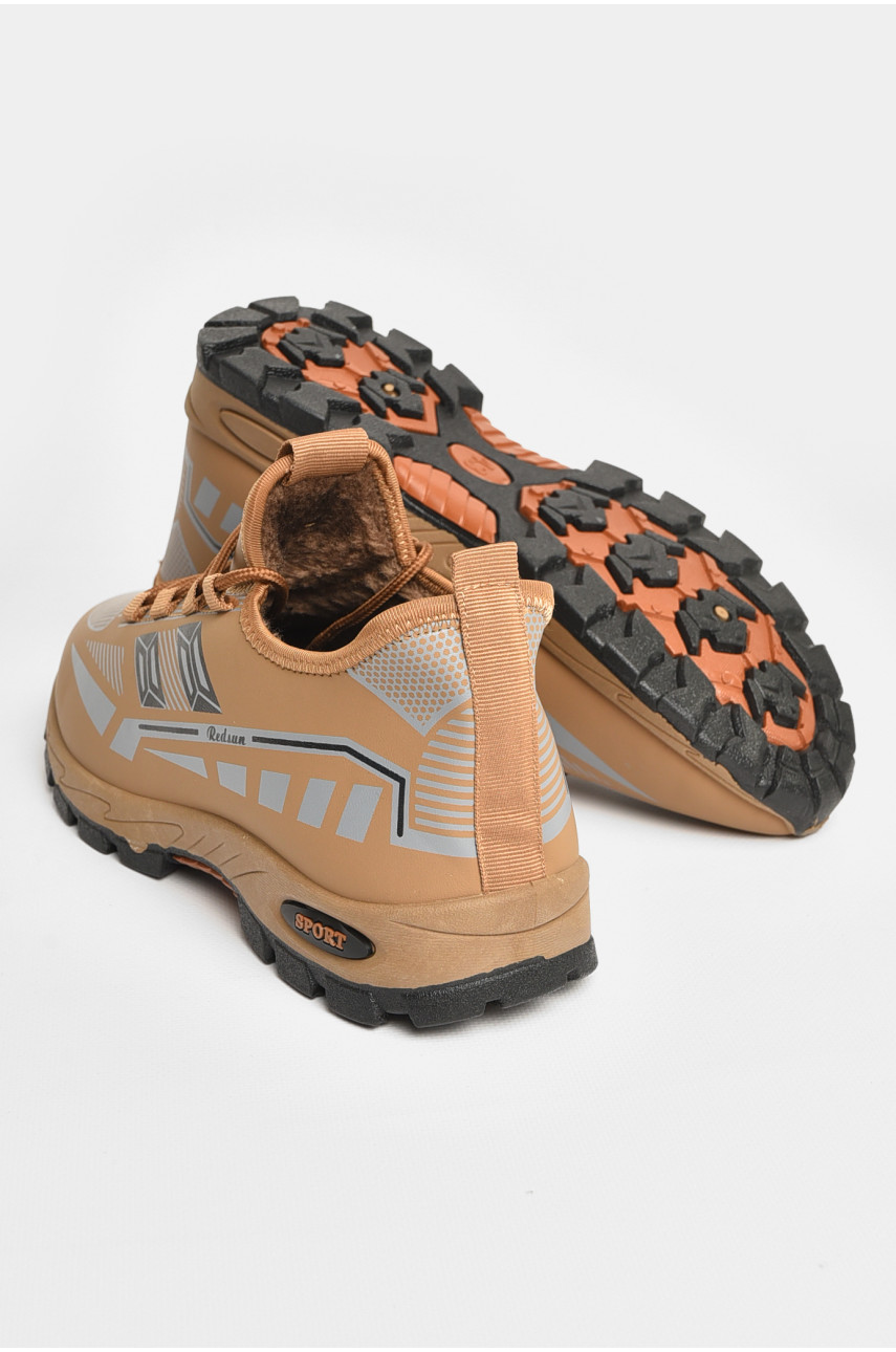 Кросівки чоловічі на штучному хутрі світло-коричневого кольору F307 207268