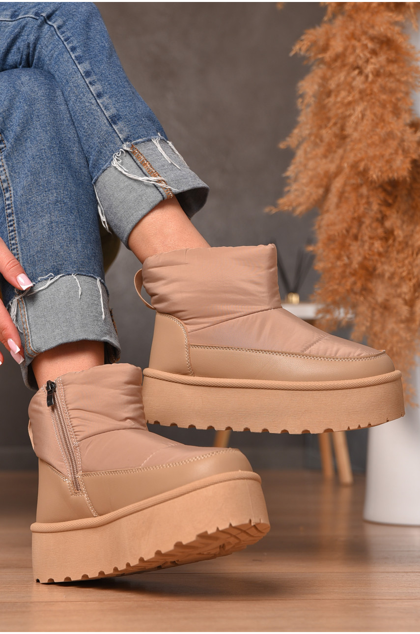 Уггі жіночі на хутрі бежевого кольору 616-2 207269