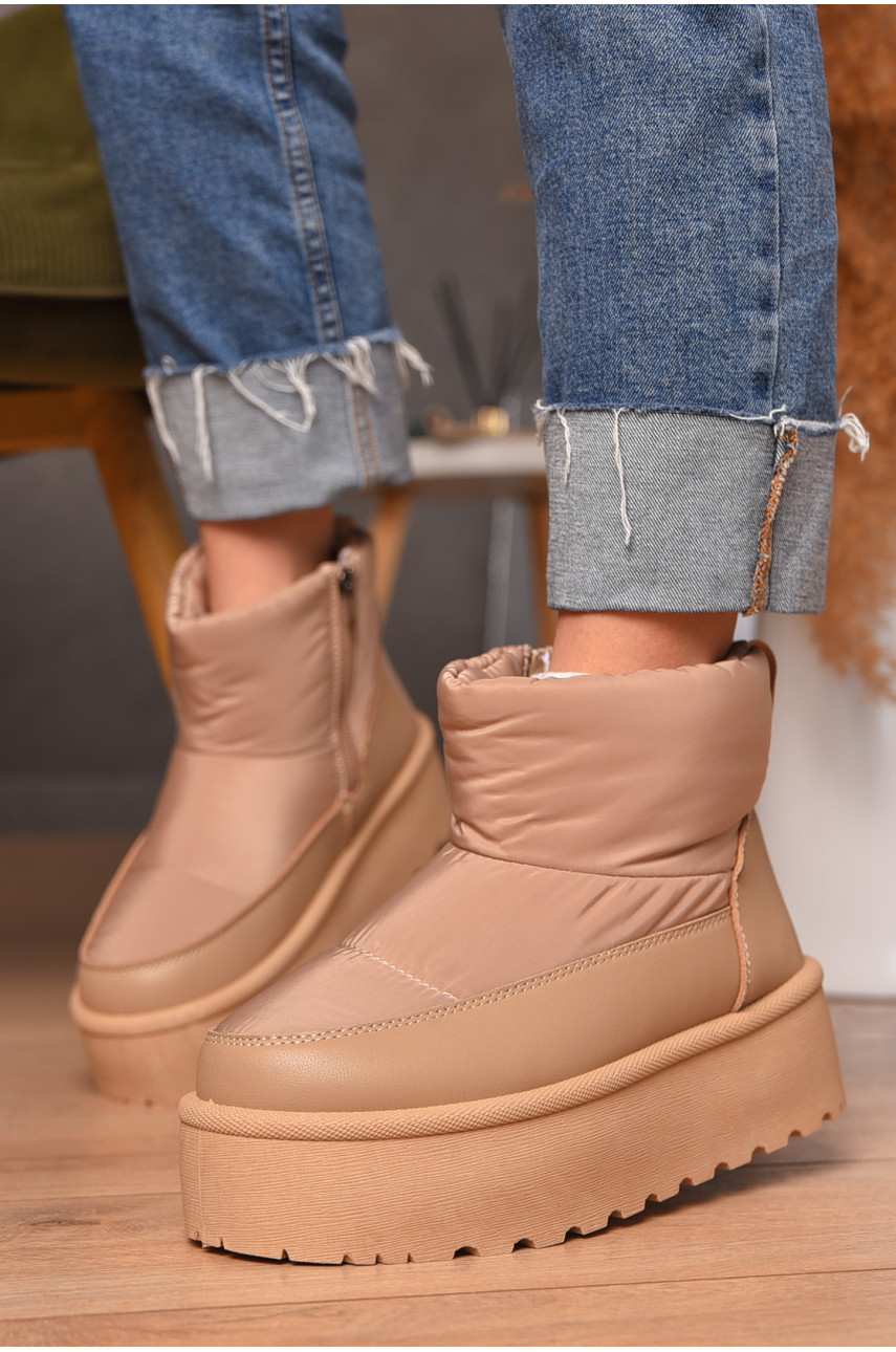 Уггі жіночі на хутрі бежевого кольору 616-2 207269