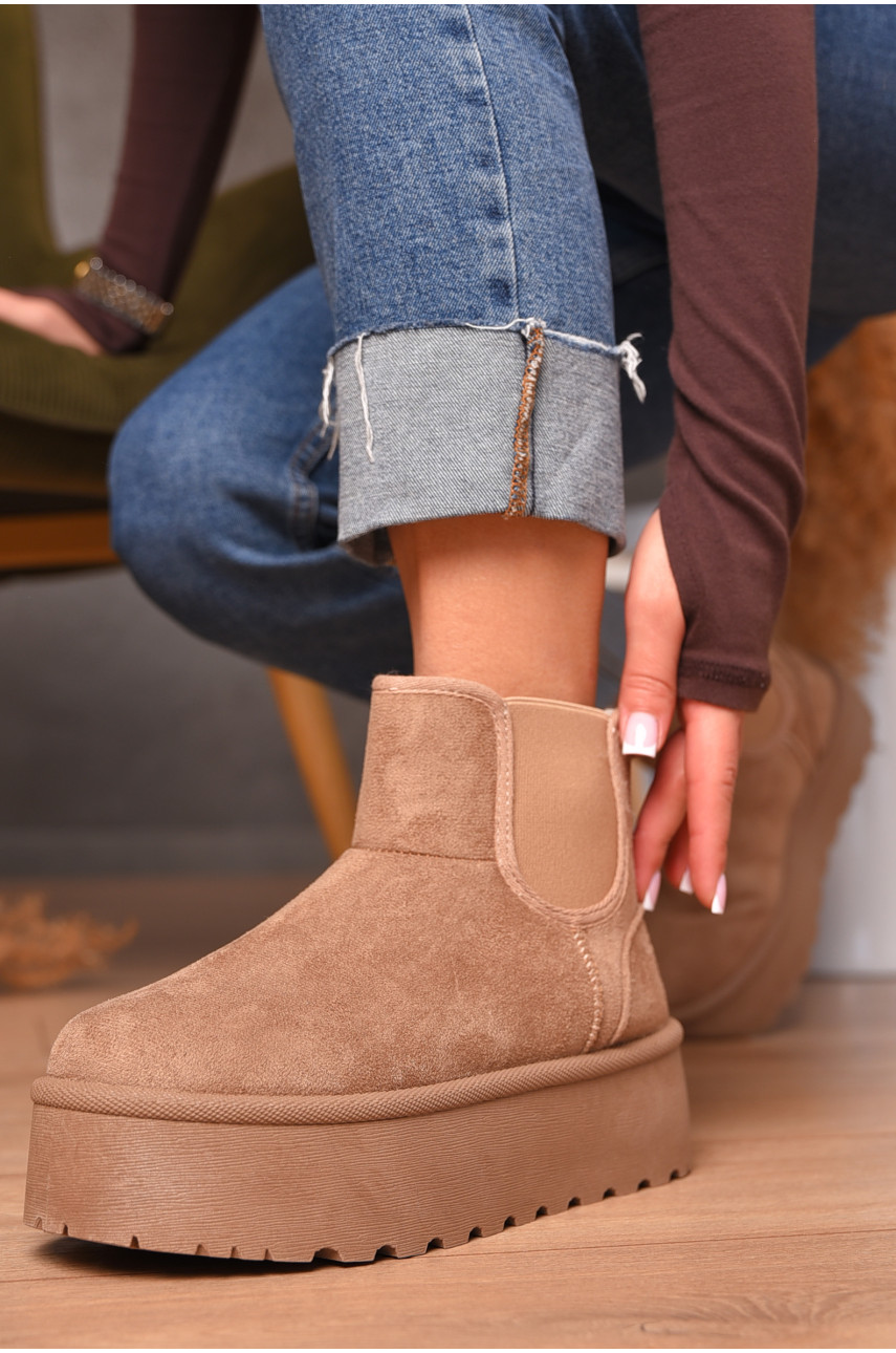 Уггі жіночі на хутрі бежевого кольору 620-2 207271