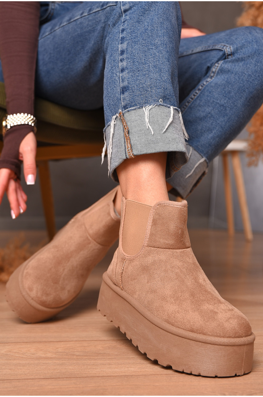 Уггі жіночі на хутрі бежевого кольору 620-2 207271