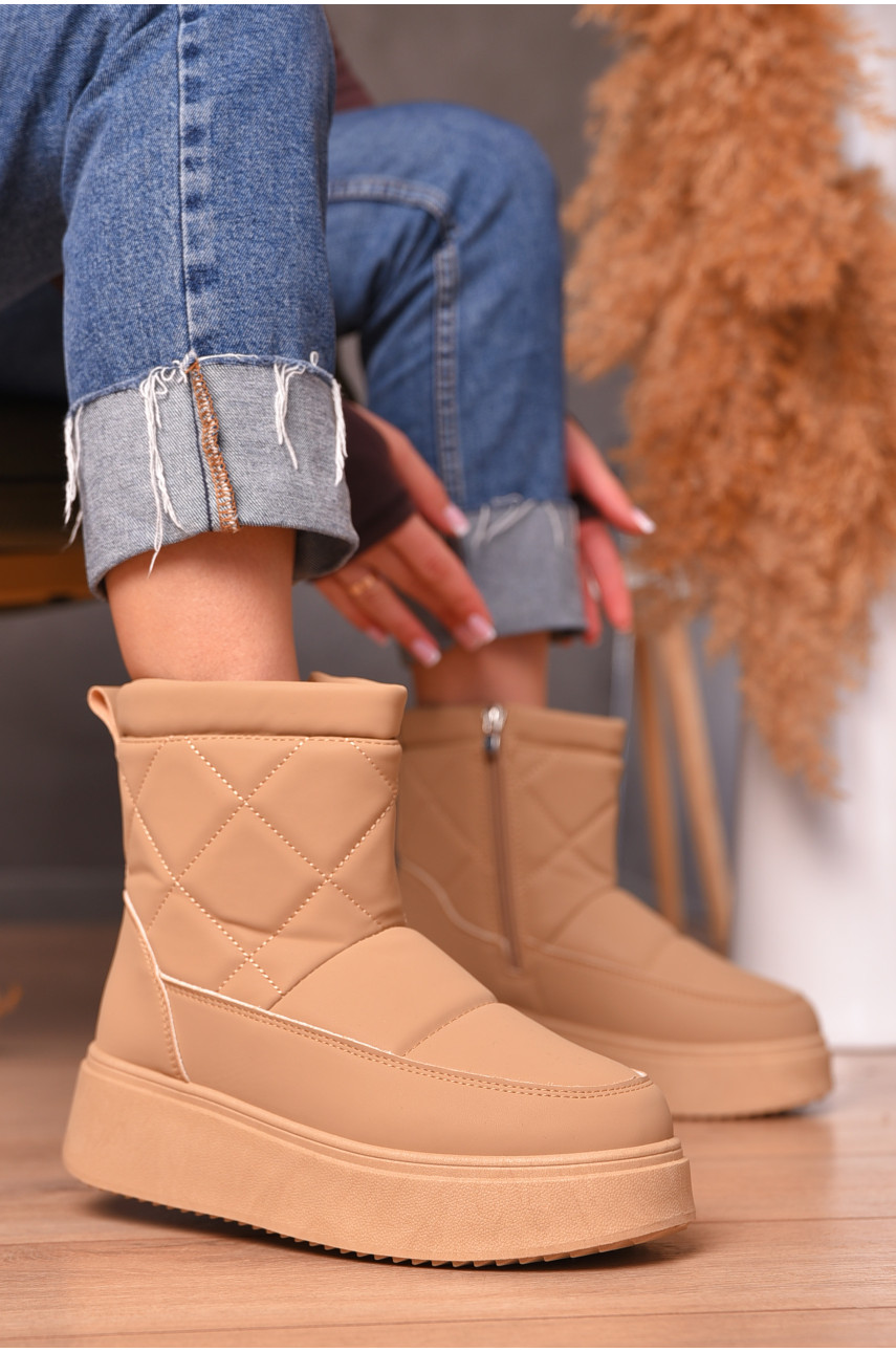 Уггі жіночі на хутрі бежевого кольору 625-2 207272