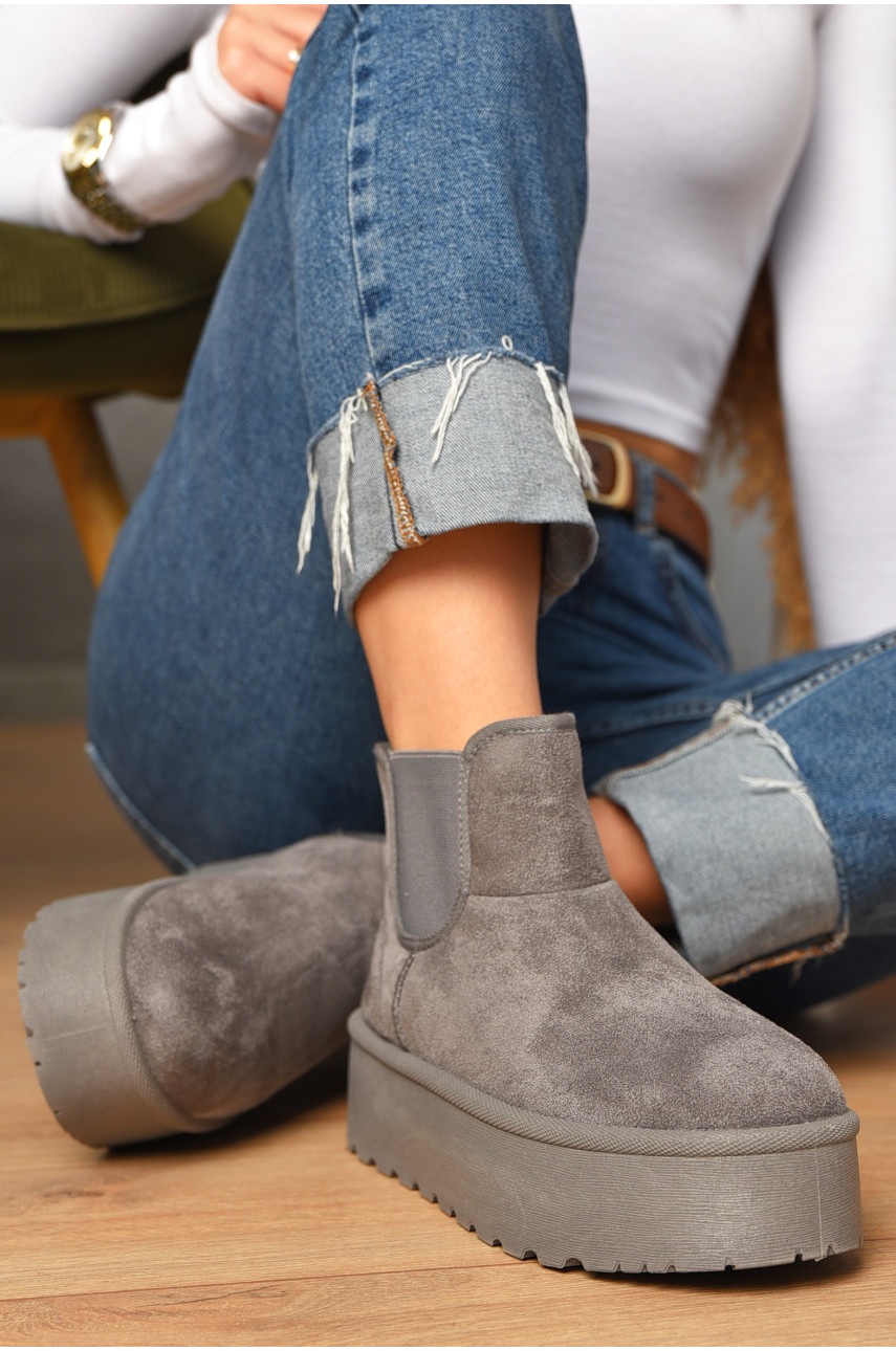 Уггі жіночі на хутрі сірого кольору 620-3 207274