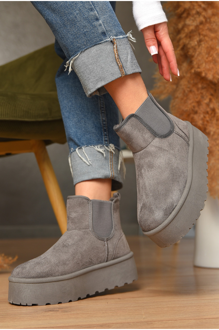 Уггі жіночі на хутрі сірого кольору 620-3 207274