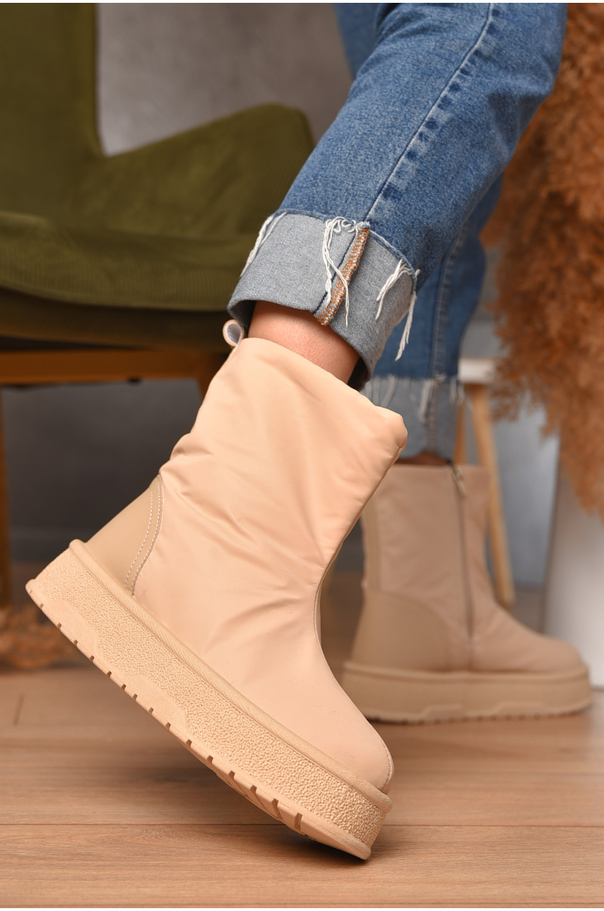 Уггі жіночі на хутрі бежевого кольору 627-2 207275