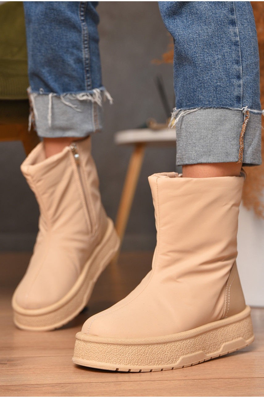 Уггі жіночі на хутрі бежевого кольору 627-2 207275