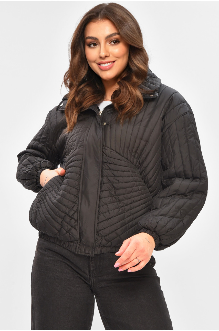 Куртка жіноча демісезонна чорного кольору 1885 207281