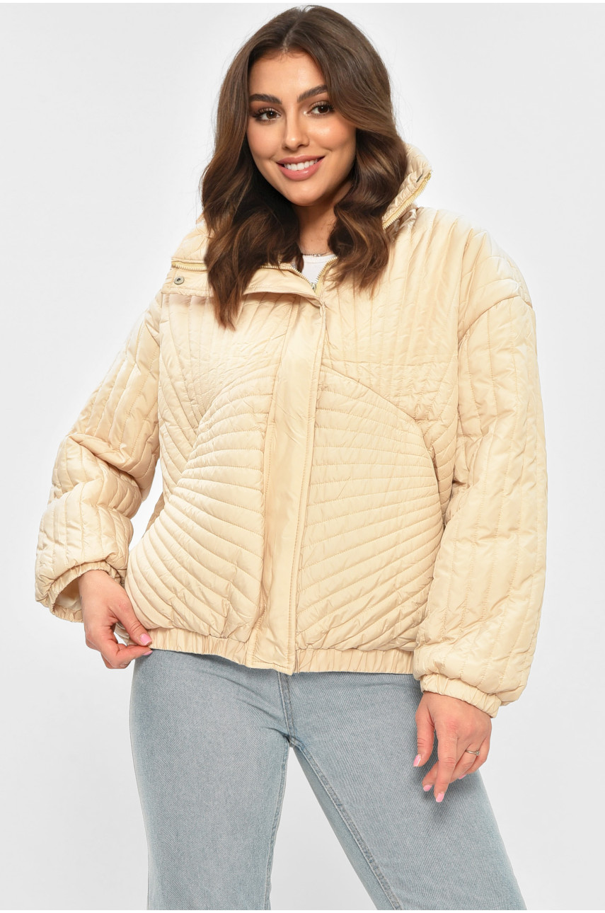 Куртка жіноча демісезонна бежевого кольору 1885 207283