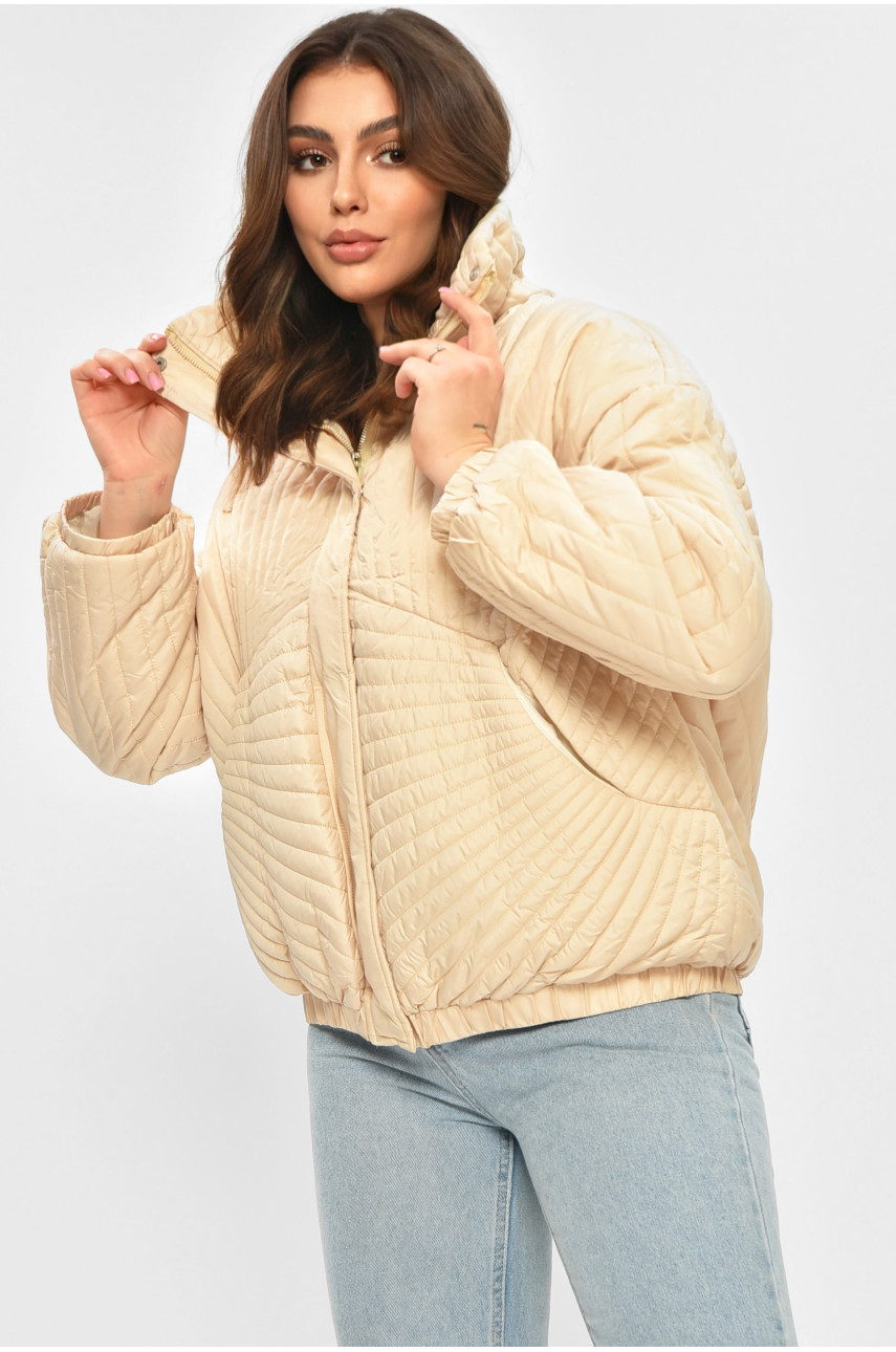 Куртка жіноча демісезонна бежевого кольору 1885 207283