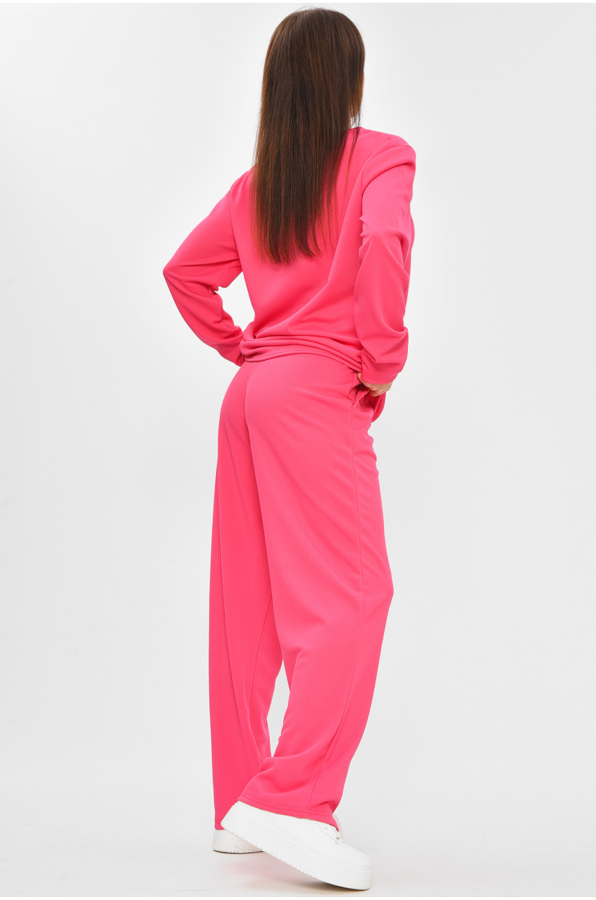 Костюм женский однотонный в рубчик розового цвета 207287