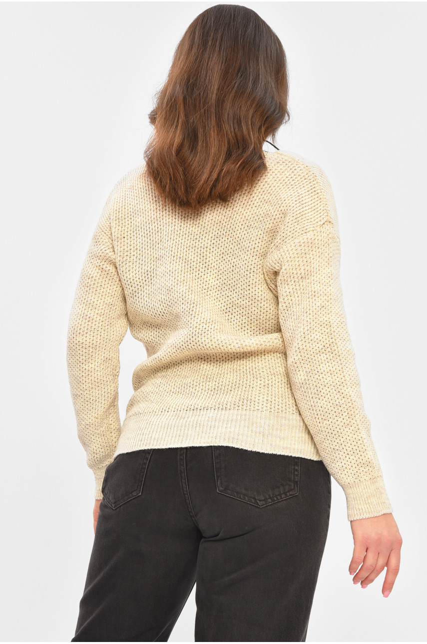 Кардиган женский на пуговицах бежевого цвета 1409 207295