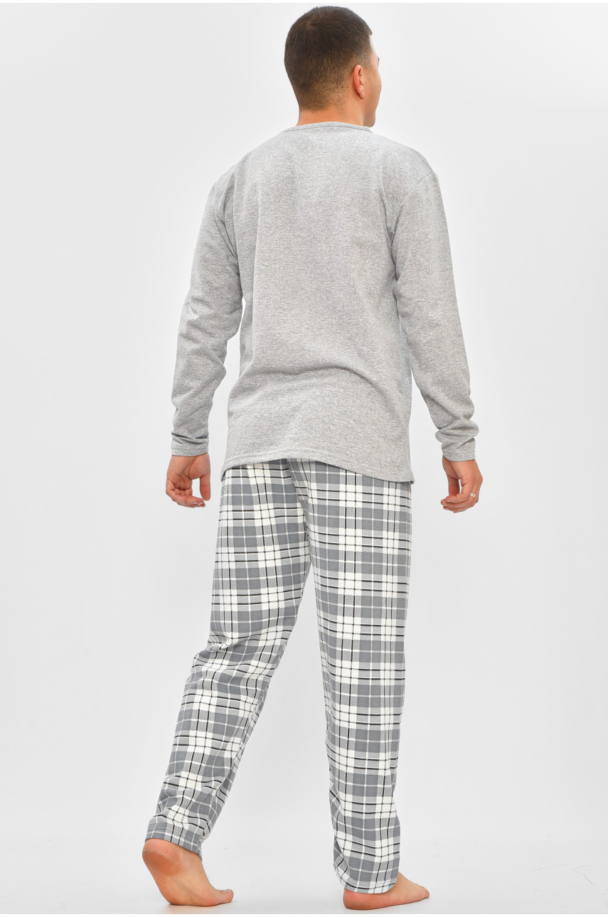 Піжама чоловіча на флісі сірого кольору з принтом 15538 207303 Піжама чоловіча на флісі сірого кольору з принтом 15538 207303