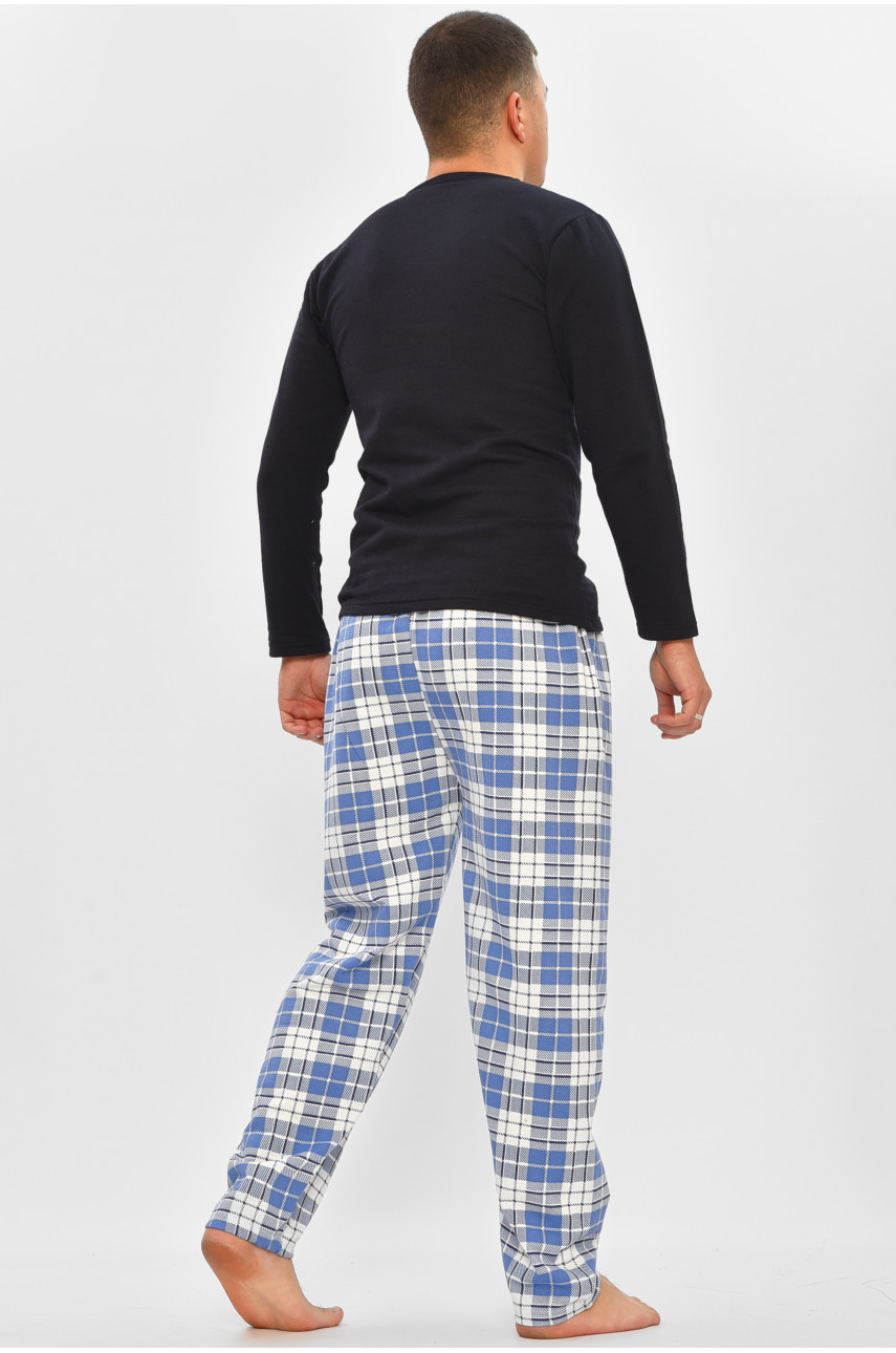 Пижама мужская на флисе тёмно-синего цвета с принтом 15539 207304