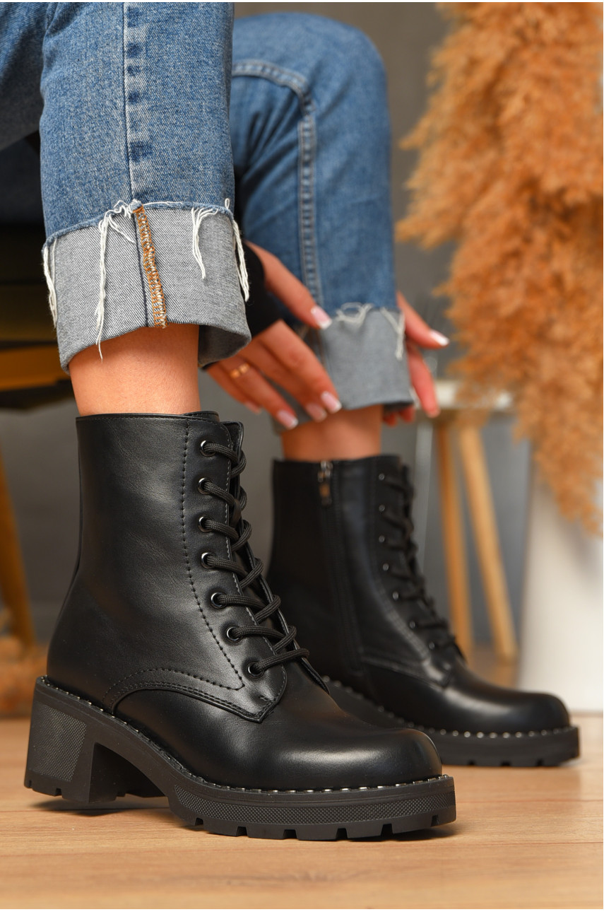 Ботинки женские демисезонные чорного цвета 8-1999(кожа) 207309