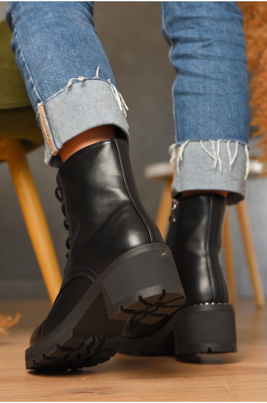 Ботинки женские демисезонные чорного цвета 8-1999(кожа) 207309