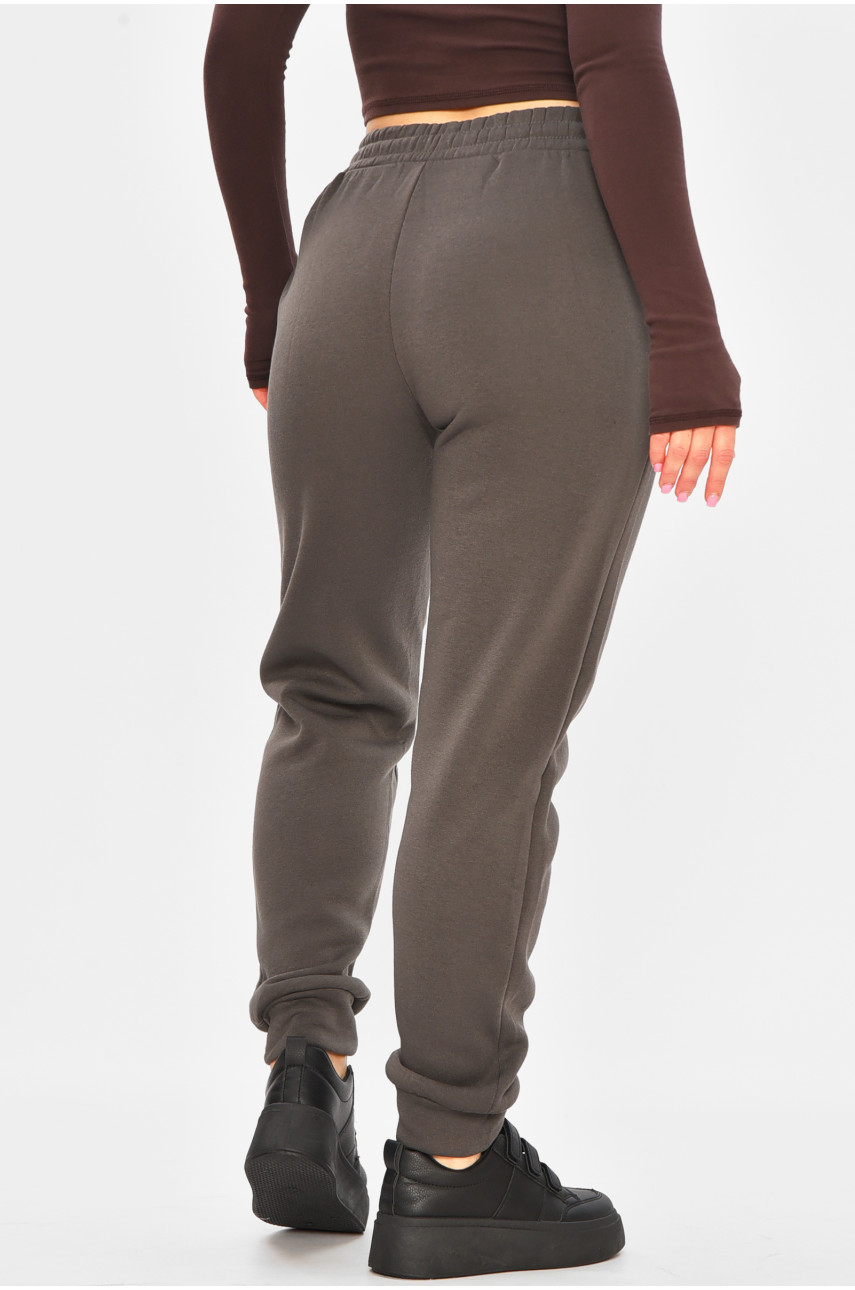 Спортивные штаны женские на флисе тёмно-серого цвета 9101-2 207312 Спортивные штаны женские на флисе тёмно-серого цвета 9101-2 207312