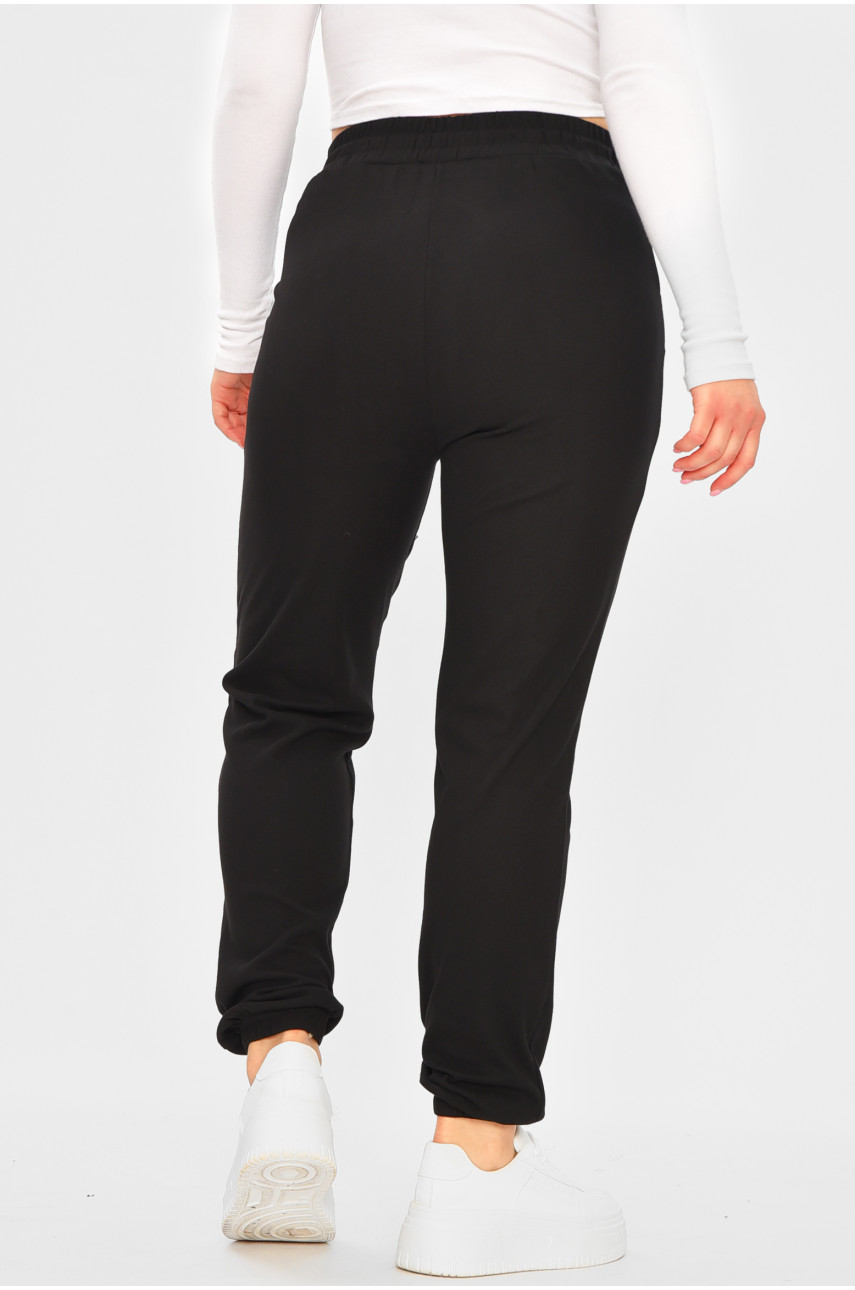 Спортивні штани жіночі чорного кольору K1129-1 207320