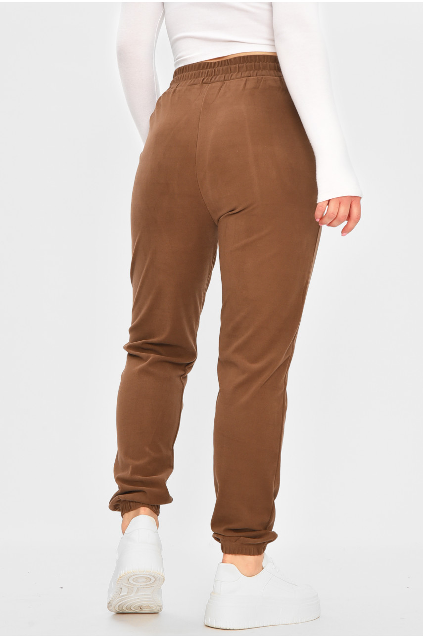 Спортивні штани жіночі темно-коричневого кольору K1129-1 207323