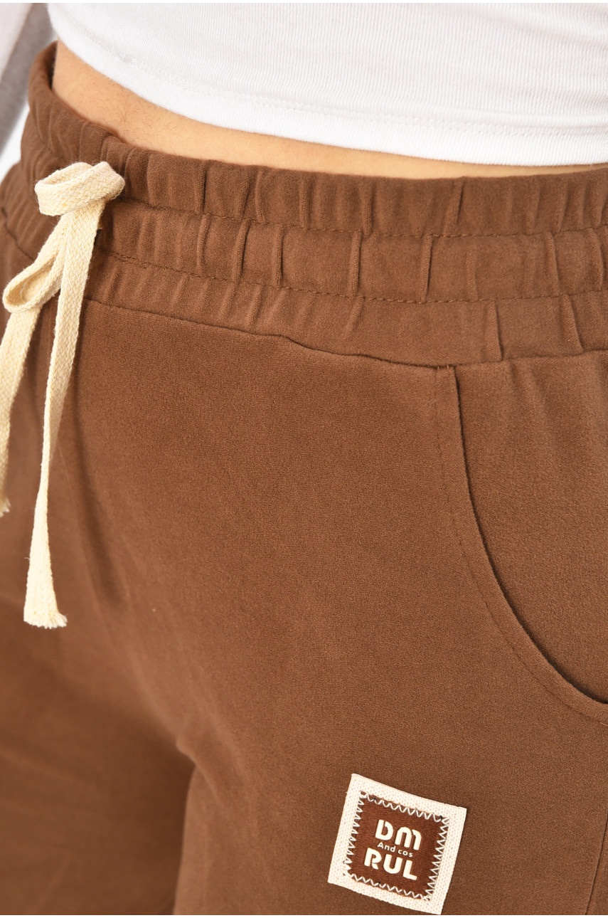 Спортивні штани жіночі темно-коричневого кольору K1129-1 207323