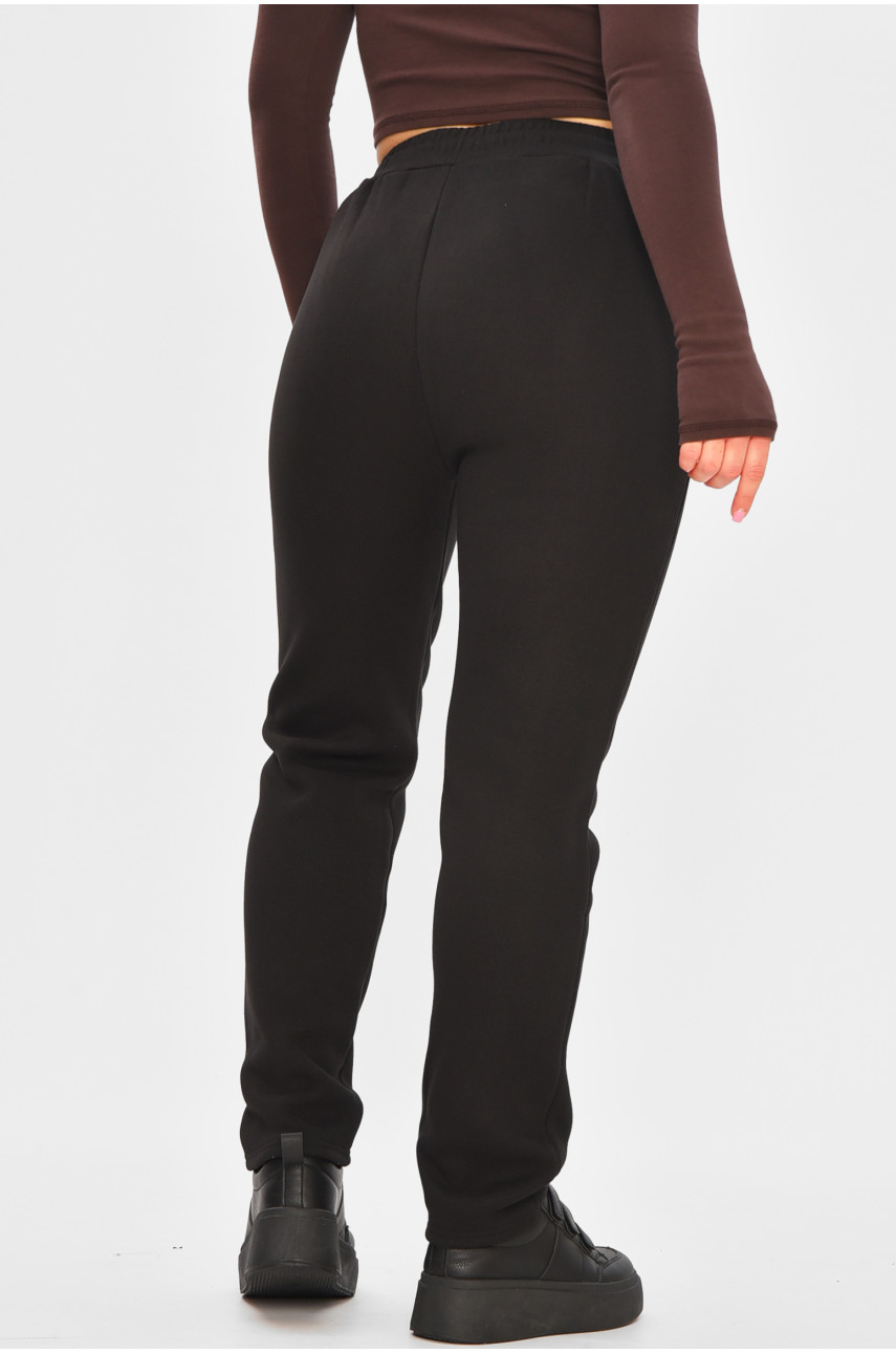 Штаны женские однотонные утепленные черного цвета К2508 207332