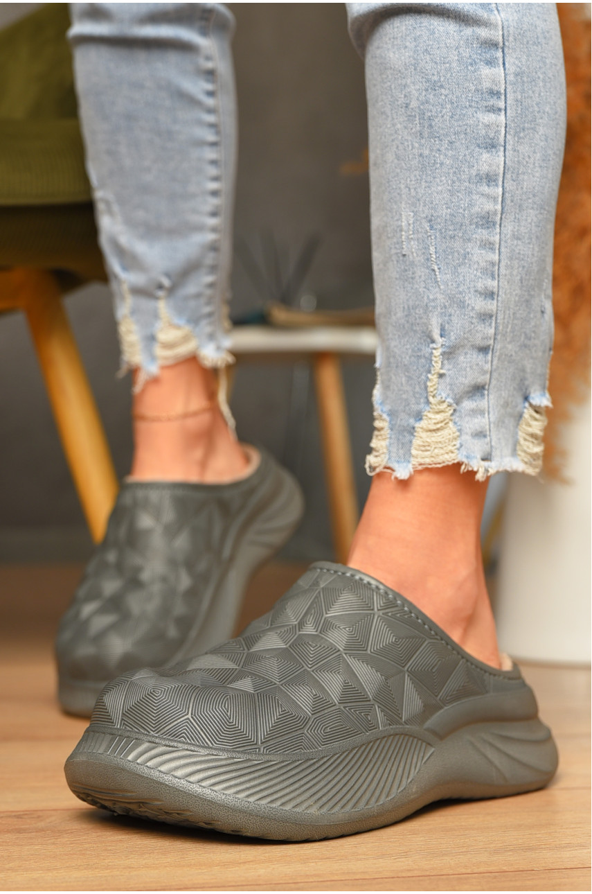 Галоши без задника утепленные серого цвета 603 207344