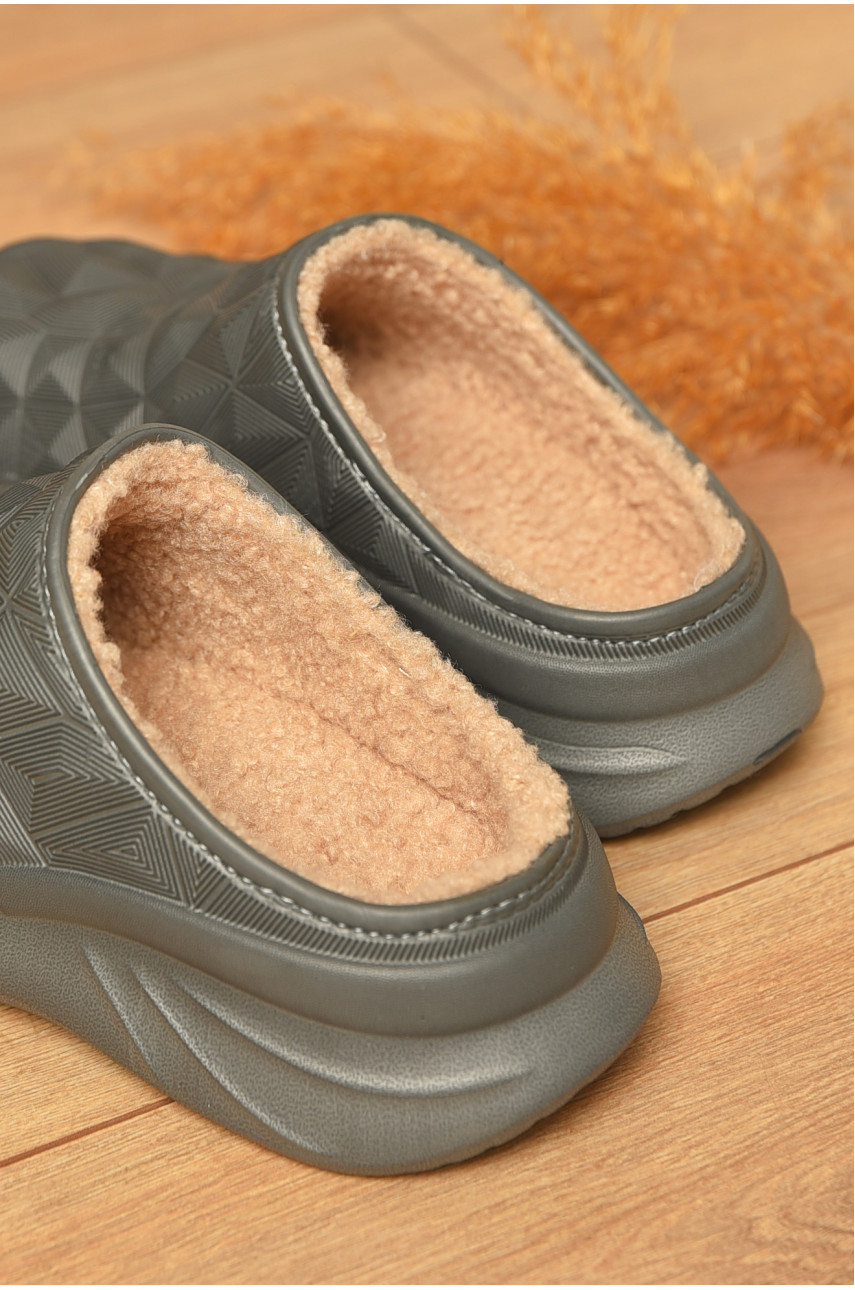 Галоши без задника утепленные серого цвета 603 207344