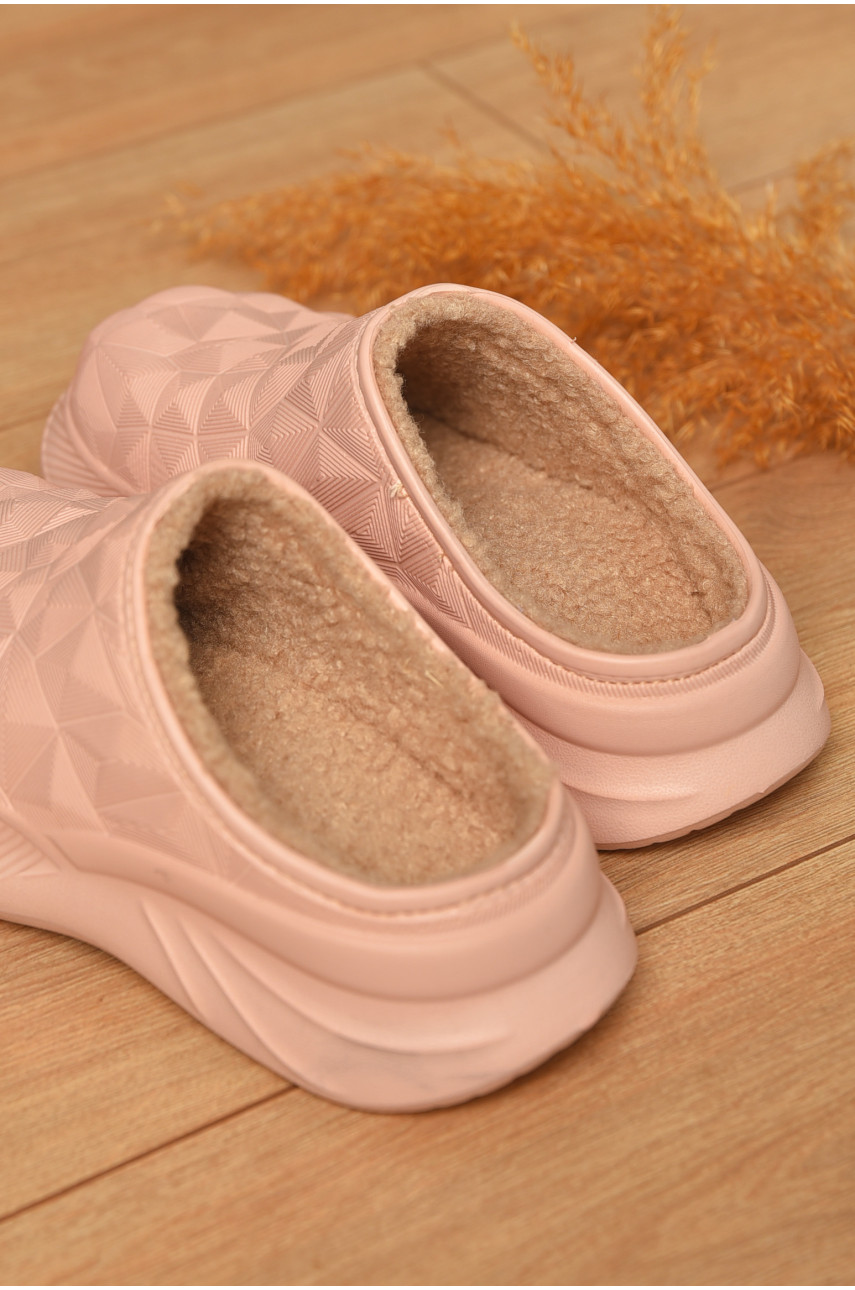 Галоши без задника утепленные пудрового цвета 603 207346