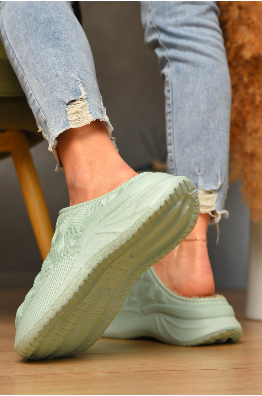 Галоши без задника утепленные мятного цвета 603 207348