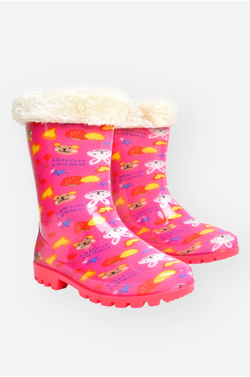 Сапоги резиновые для девочки сиреневого цвета со сьемным утеплителем 005-306 207349