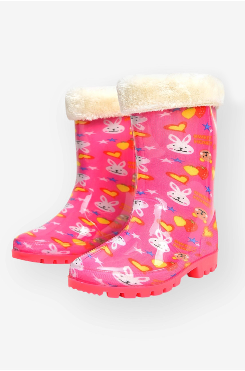Сапоги резиновые для девочки сиреневого цвета со сьемным утеплителем 005-306 207349