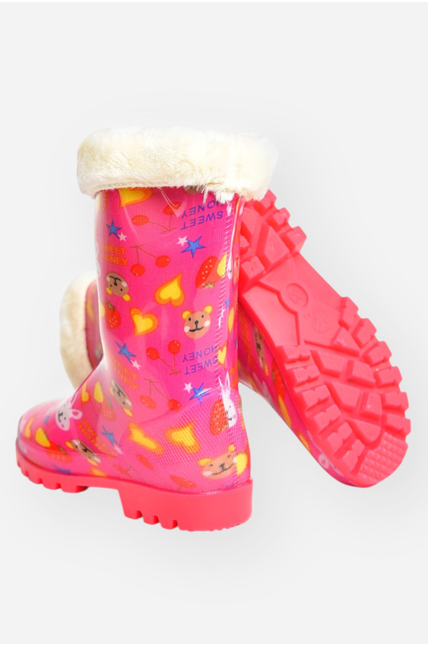 Сапоги резиновые для девочки сиреневого цвета со сьемным утеплителем 005-306 207349