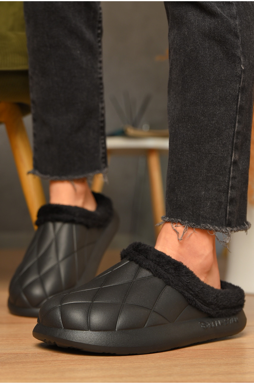 Галоши женские без задника утепленные черного цвета ГП-38 207364