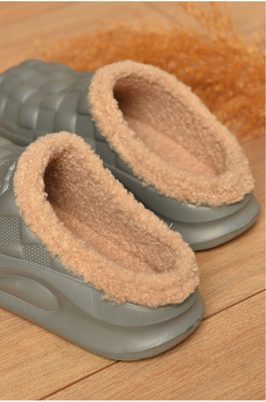 Галоши без задника утепленные серого цвета 604 207366