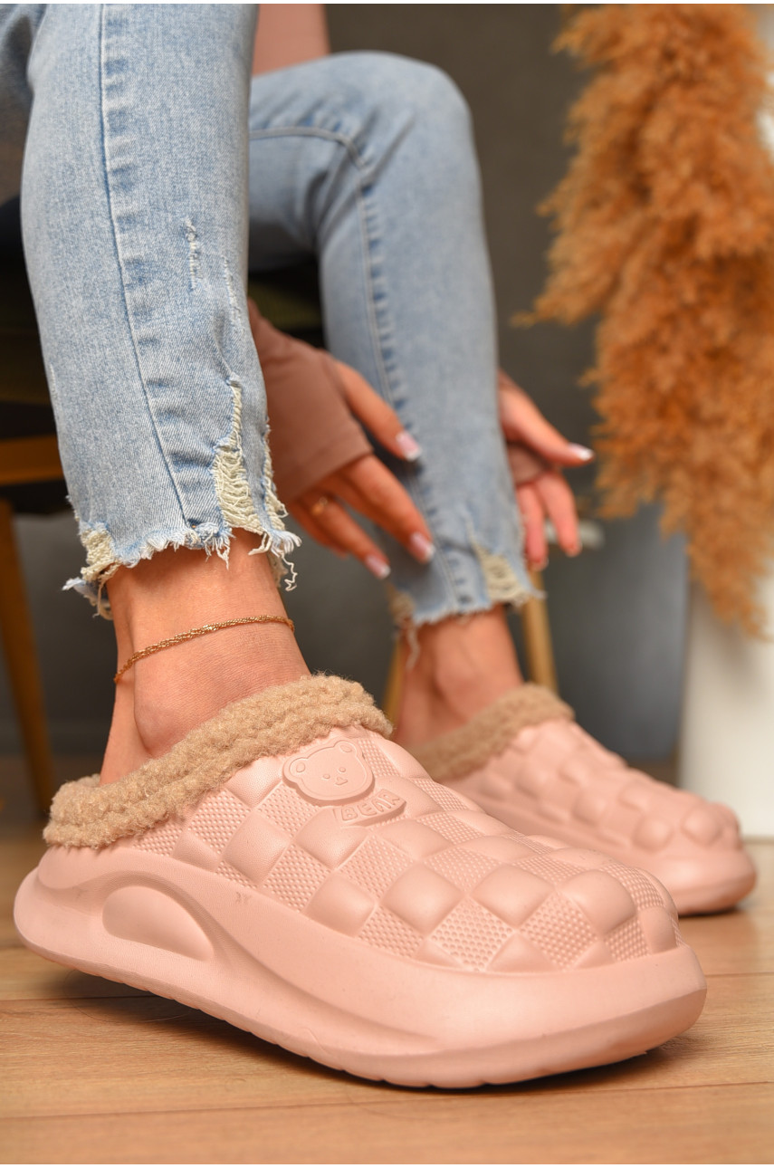 Галоши без задника утепленные розового цвета 604 207367