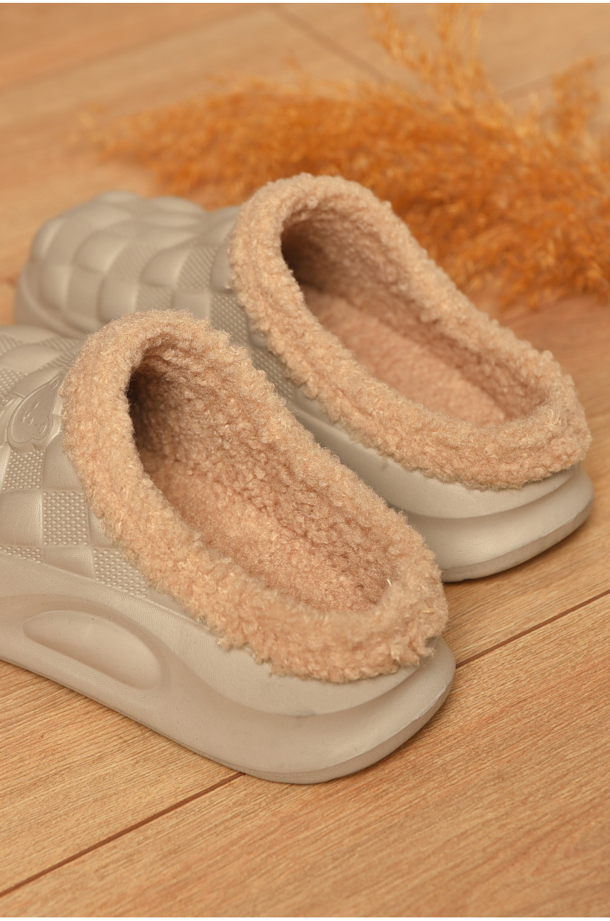 Галоши без задника утепленные бежевого цвета 604 207368