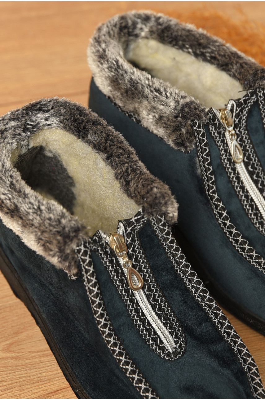 Бурки жіночі на хутрі темно-зеленого кольору G-092 207372