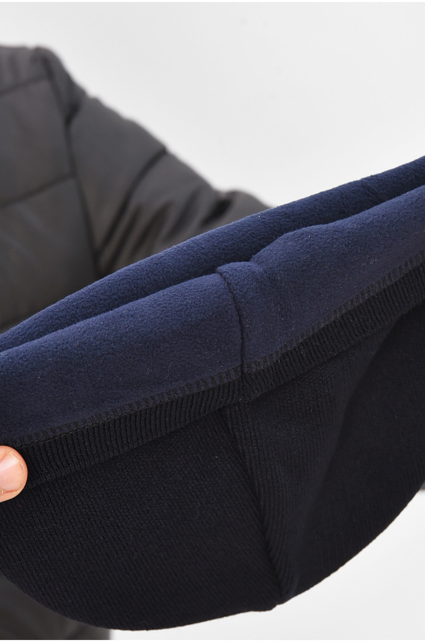 Шапка мужская на флисе темно-синего цвета 207373