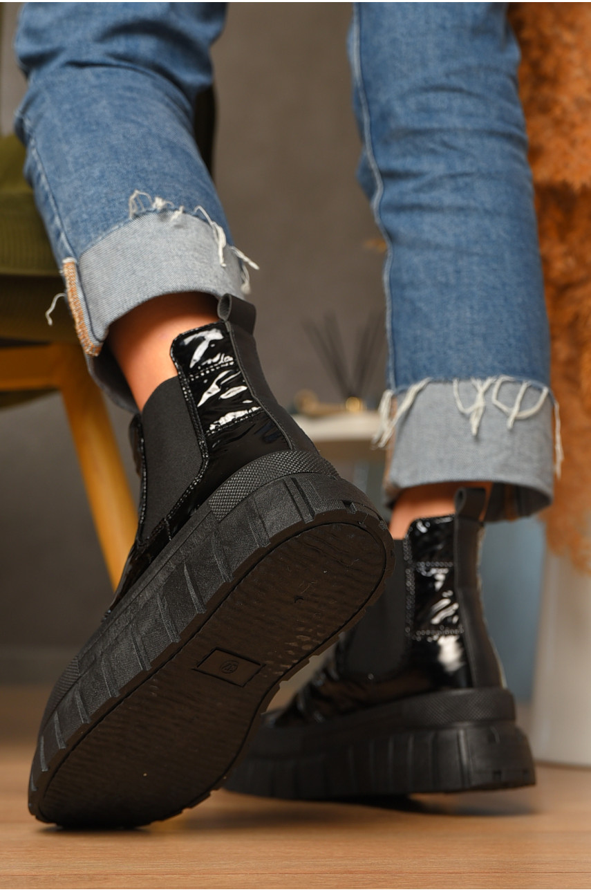 Ботинки женские демисезонные черного цвета JP13-1 207375