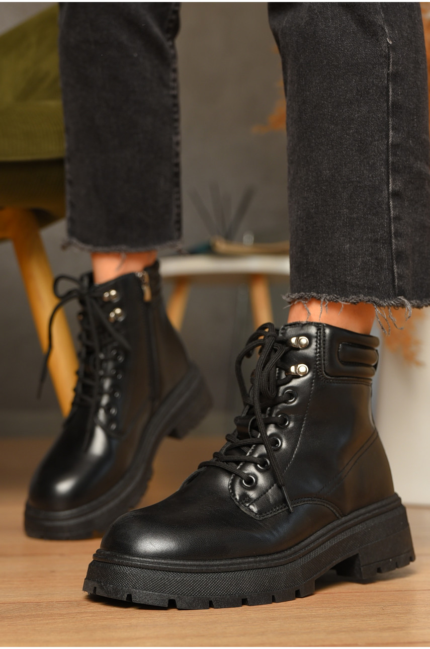 Ботинки женские демисезонные черного цвета JP16-1 207376