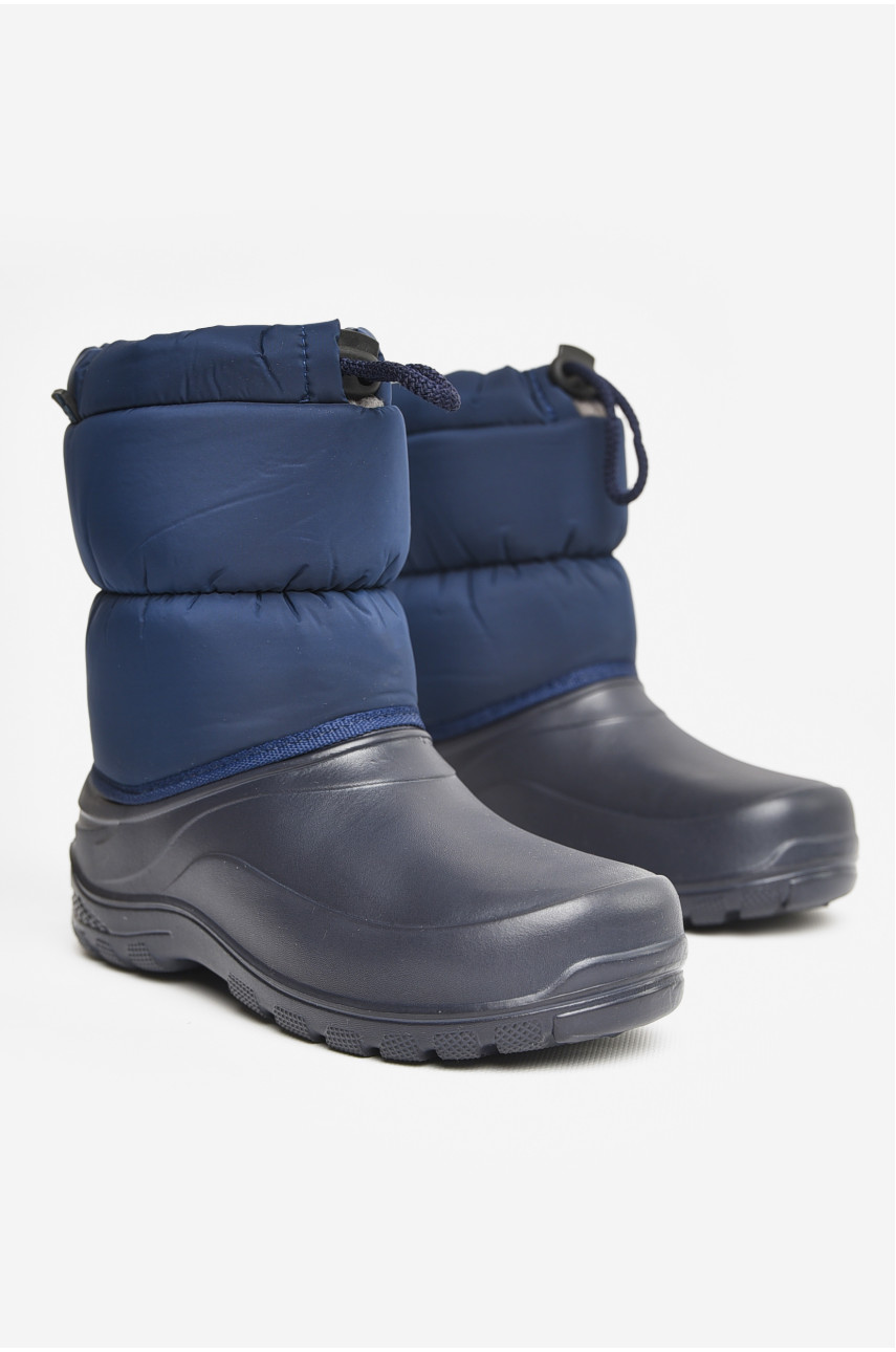 Дутики дитячі на хутрі темно-синього кольору 087 207391