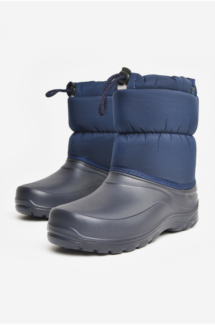 Дутики дитячі на хутрі темно-синього кольору 087 207391