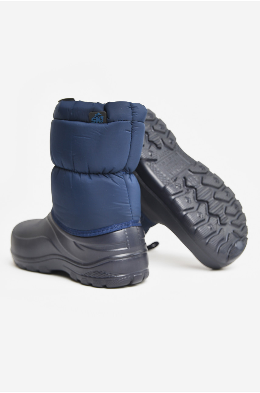 Дутики дитячі на хутрі темно-синього кольору 087 207391