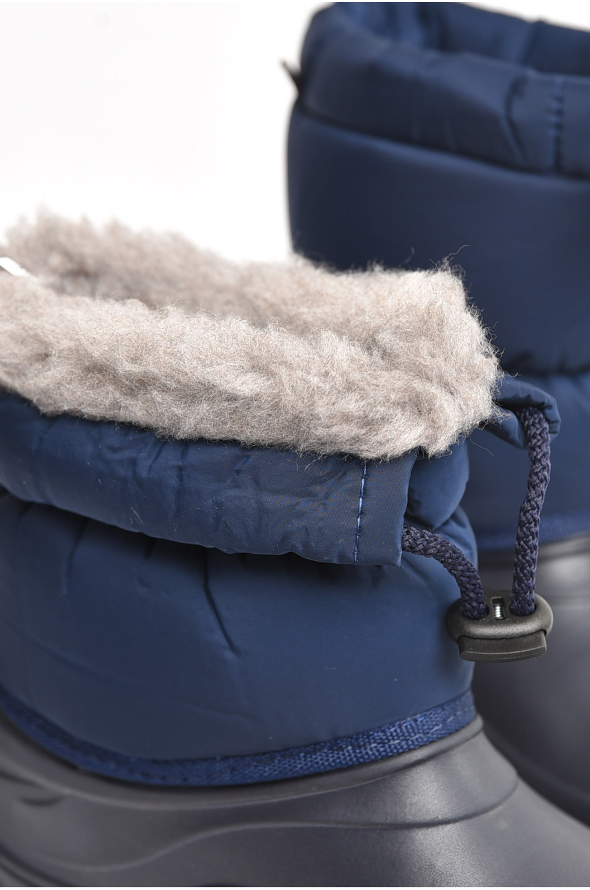 Дутики дитячі на хутрі темно-синього кольору 087 207391