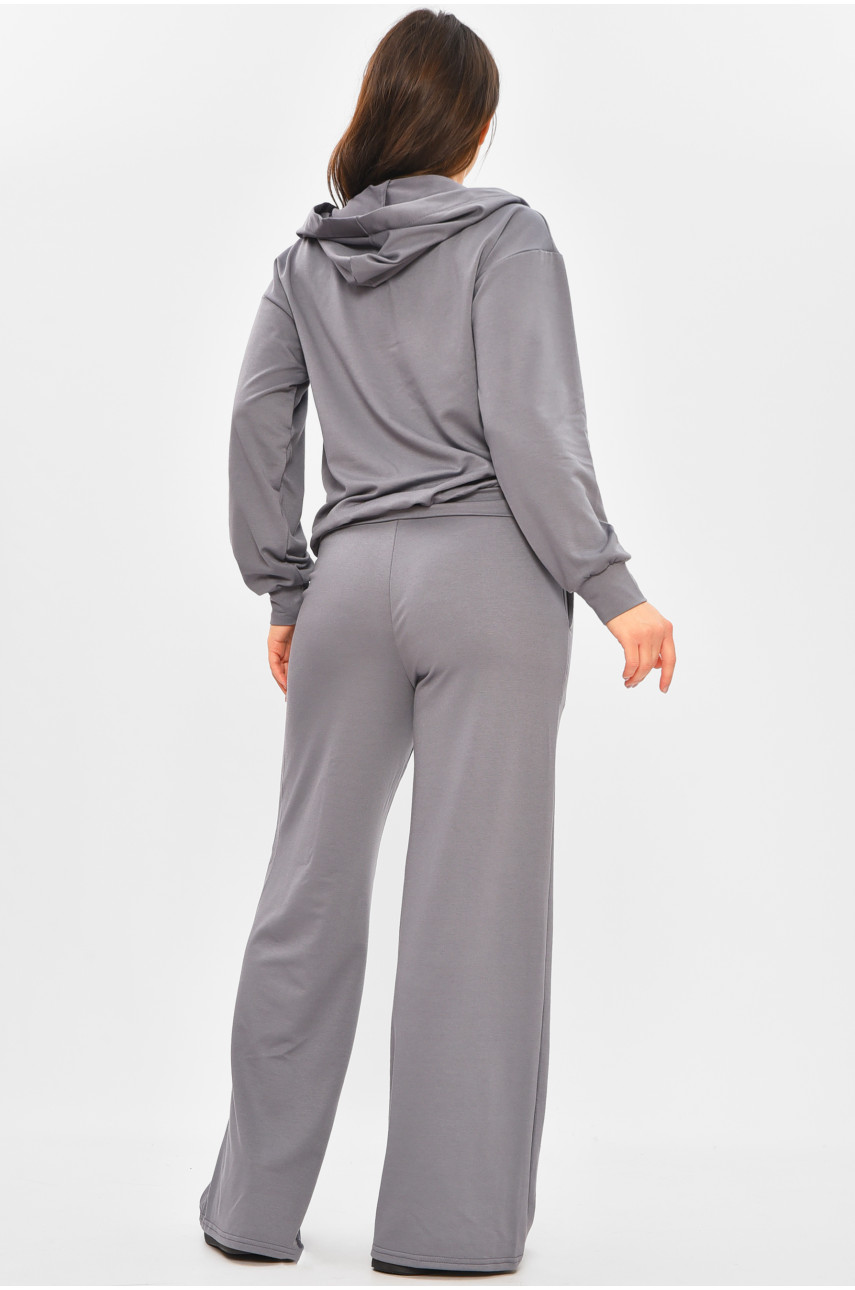 Спортивный костюм женский однотонный серого цвета 359 207393