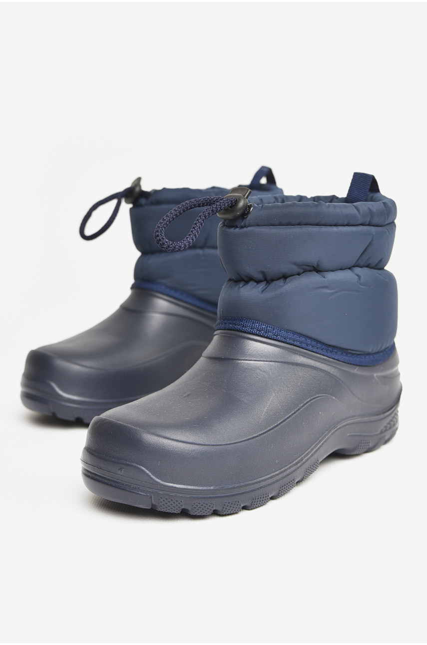 Дутики дитячі на хутрі темно-синього кольору 083 207395