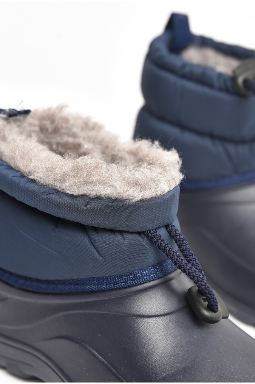 Дутики дитячі на хутрі темно-синього кольору 083 207395