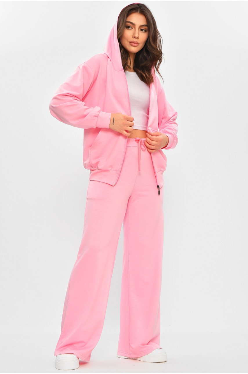 Спортивный костюм женский однотонный розового цвета 359 207396